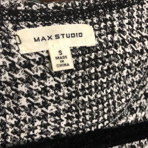 nwotMAX STUDIO Houndstooth Duster Jacket Open Front Knit UNLINED Pockets - Picture 4 of 5